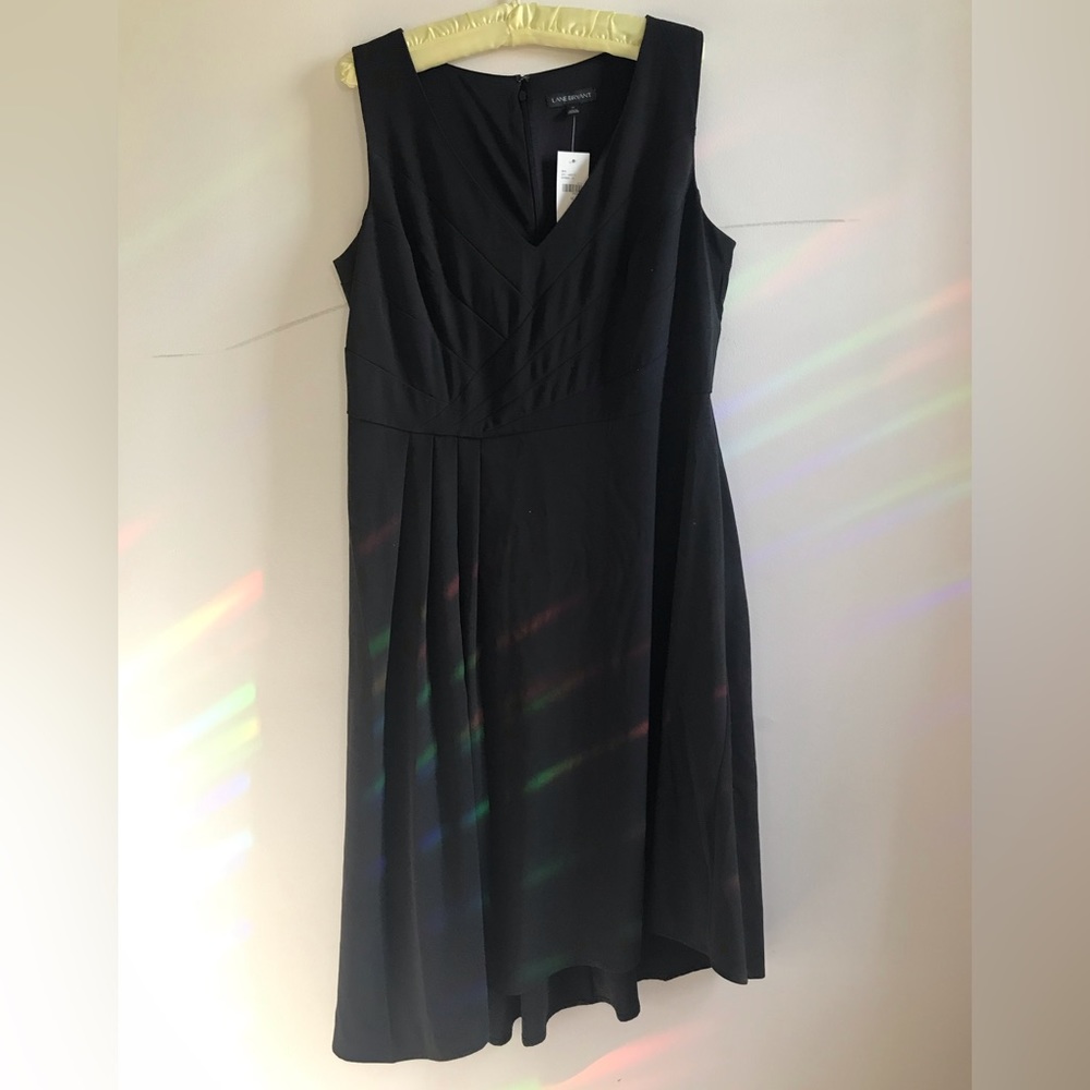 Lane Bryant black dress asymmetrical hem NWT